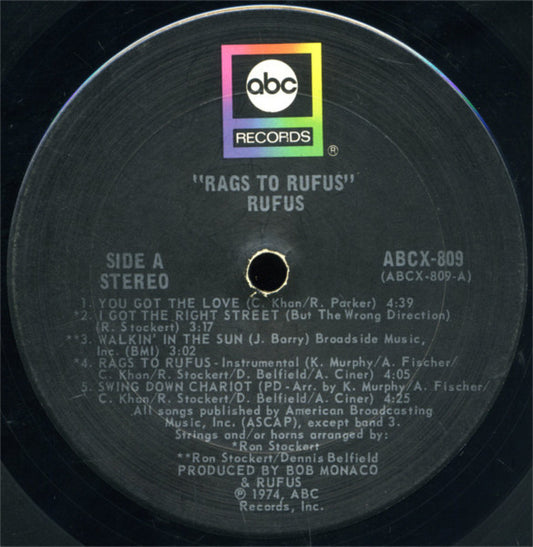 Rufus Featuring Chaka Khan - Rags To Rufus - Vinyl, LP, Album