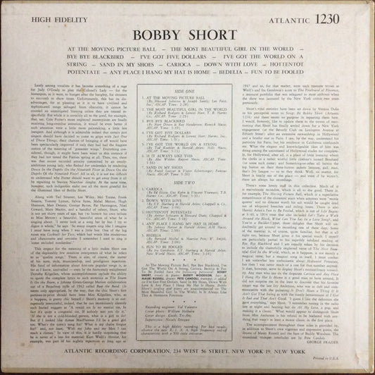 Bobby Short - Bobby Short - Vinyl, LP, Album, Mono 2
