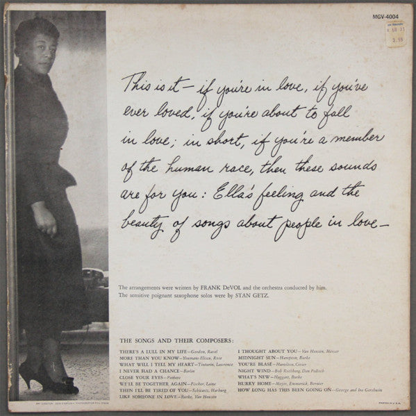 Ella Fitzgerald, Frank DeVol And His Orchestra - Like Someone In Love - LP 2