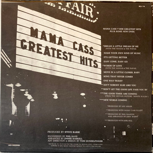 Mama Cass - Mama's Big Ones: The Best Of Mama Cass - LP 2