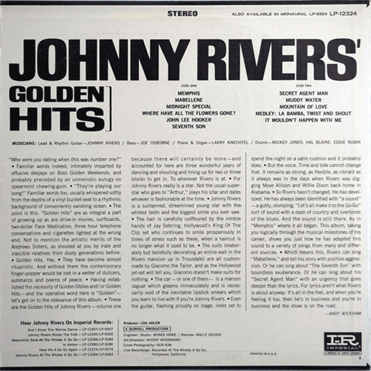 Johnny Rivers - Johnny Rivers' Golden Hits - LP 2