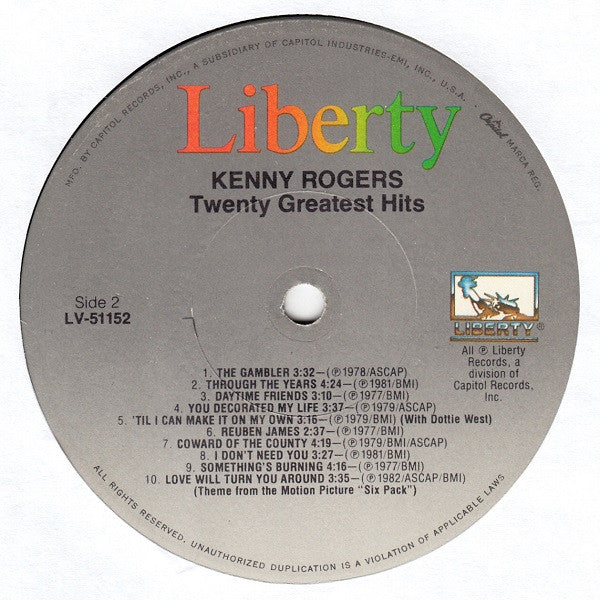 Kenny Rogers - Twenty Greatest Hits - LP 4
