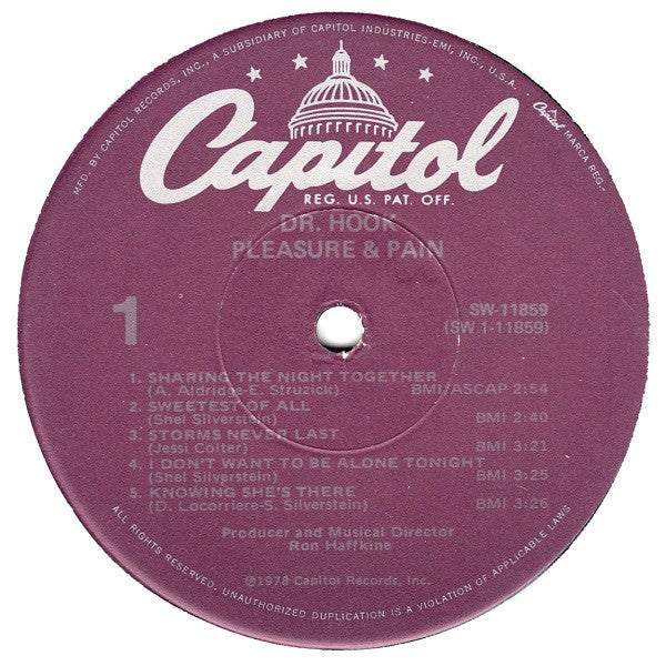 Dr. Hook - Pleasure & Pain - LP 3