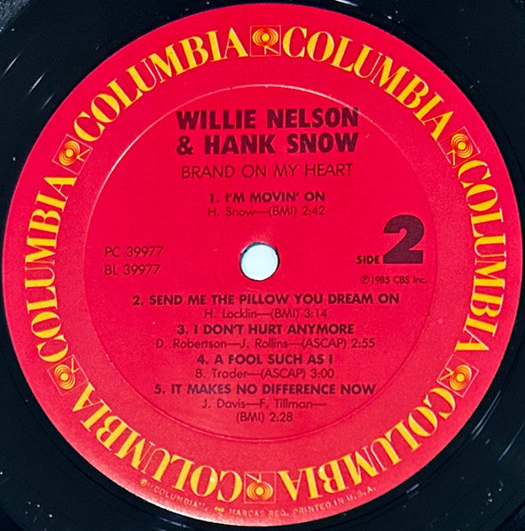Willie Nelson & Hank Snow - Brand On My Heart - LP 4
