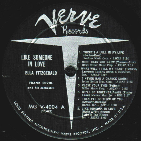 Ella Fitzgerald, Frank DeVol And His Orchestra - Like Someone In Love - LP 3