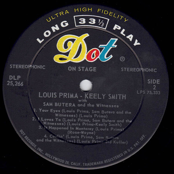 Louis Prima & Keely Smith - On Stage - LP 4