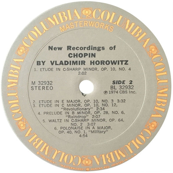 Vladimir Horowitz - New Recordings Of Chopin - LP 4