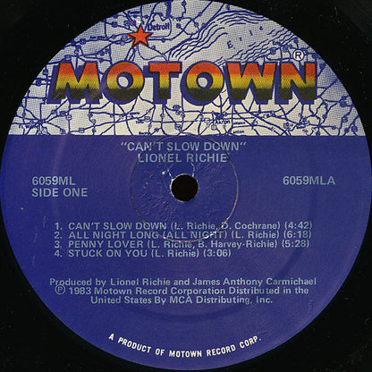 Lionel Richie - Can't Slow Down - LP 3