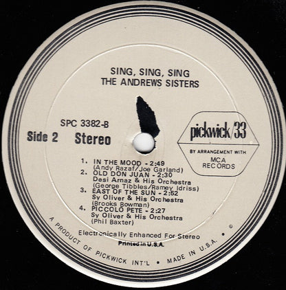 The Andrews Sisters - Sing, Sing, Sing - LP 4