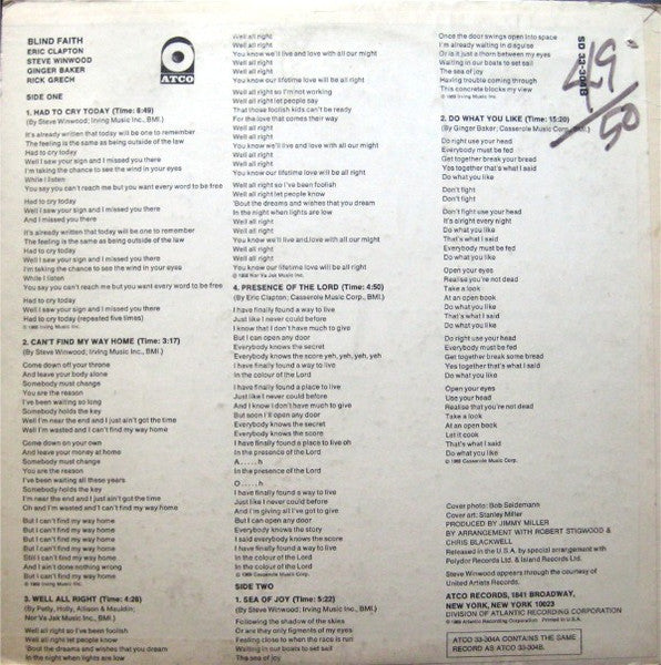 Blind Faith - Blind Faith - LP 2