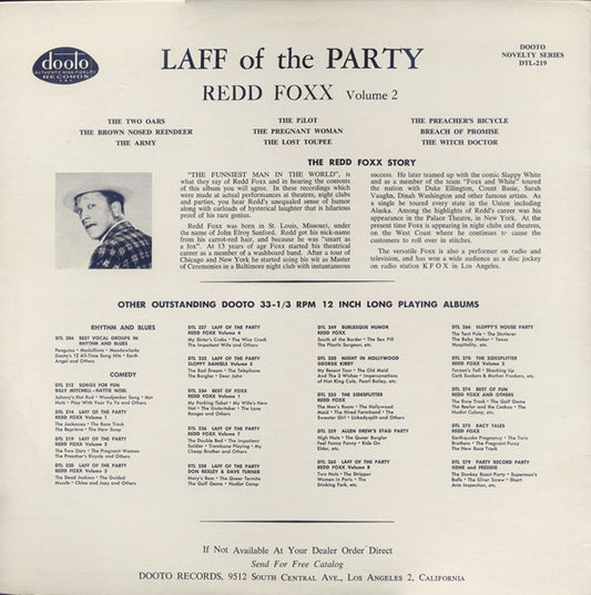 Redd Foxx - The Laff Of The Party (Volume 2) - Vinyl, LP, Album 2