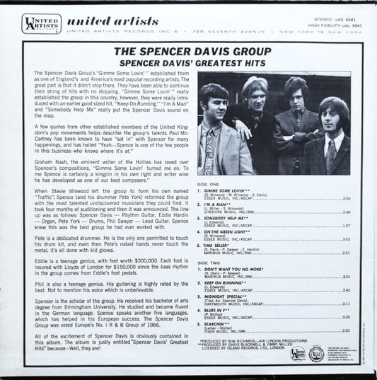 The Spencer Davis Group - Spencer Davis' Greatest Hits - LP 2