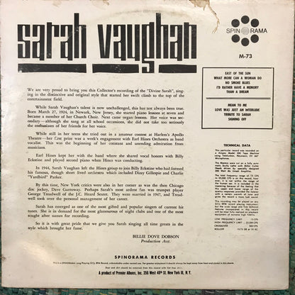 Sarah Vaughan - Sweet, Sultry And Swinging - LP 2