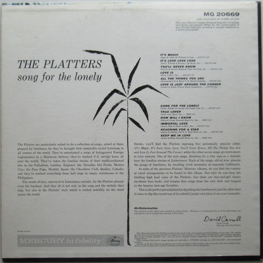 The Platters - Song For The Lonely - Vinyl, LP, Album, Mono 2