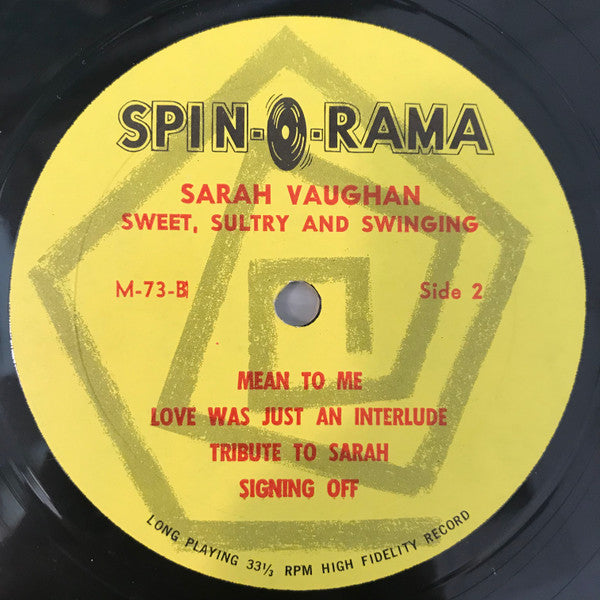 Sarah Vaughan - Sweet, Sultry And Swinging - LP 3