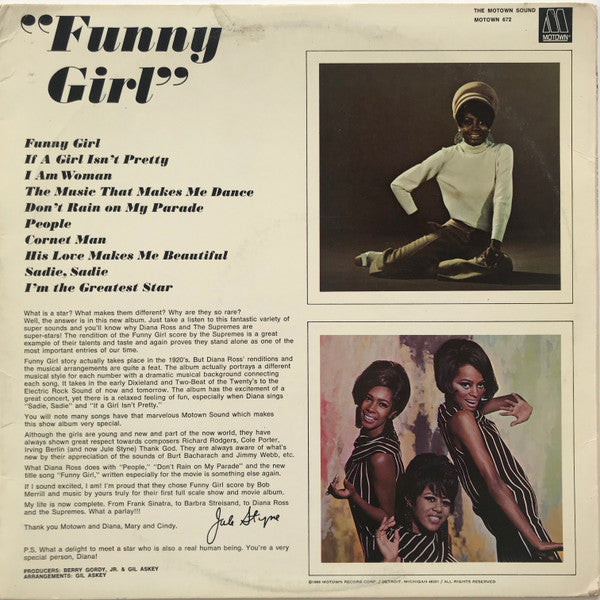 Diana Ross & The Supremes - Sing And Perform "Funny Girl" - LP 3