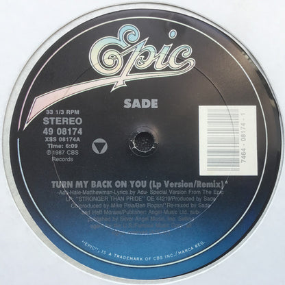 Sade - Turn My Back On You - 12"