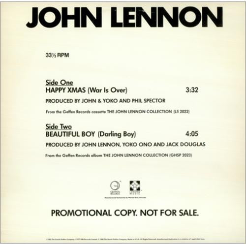John Lennon - Selections From The John Lennon Collection - 12" SINGLE - VINTAGE vinyl record for sale