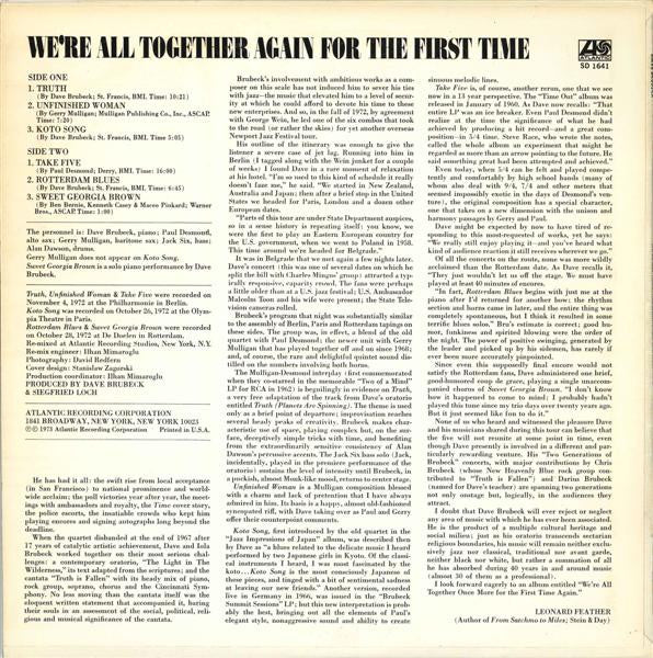 Dave Brubeck - We're All Together Again For The First Time - LP 2