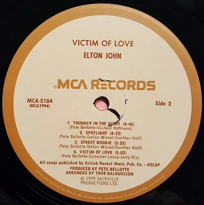 Elton John - Victim Of Love - LP 4