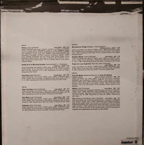 John Coltrane - The Best Of John Coltrane - His Greatest Years - LP 3