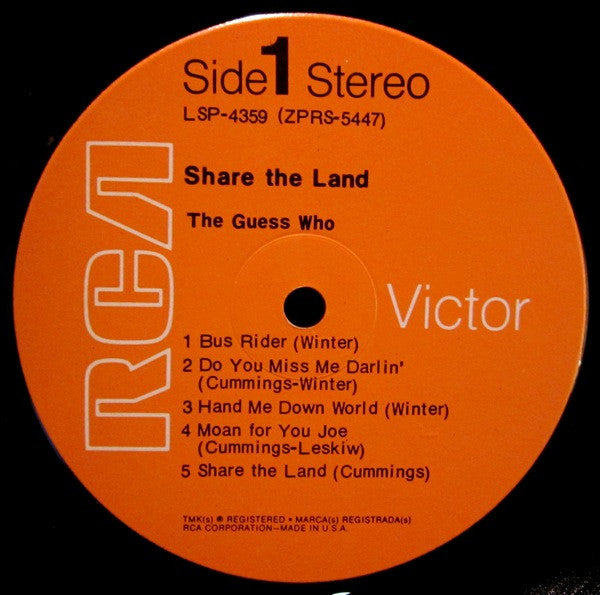 The Guess Who - Share The Land - LP 4