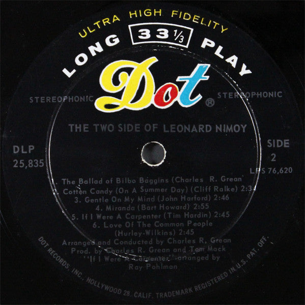 Leonard Nimoy - The Two Sides Of Leonard Nimoy - LP 4