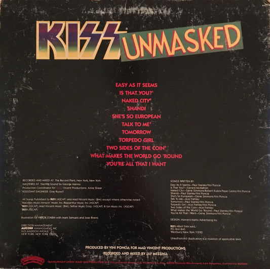 Kiss - Unmasked - LP 2