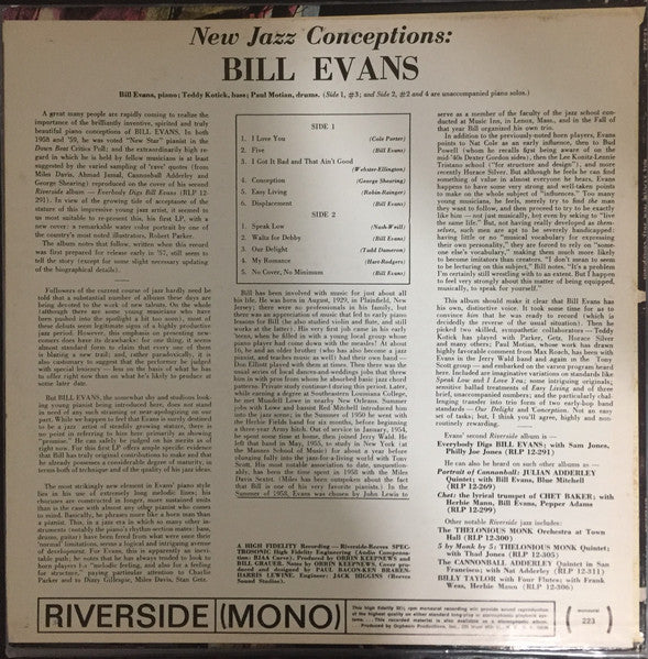 Bill Evans - New Jazz Conceptions - LP 2