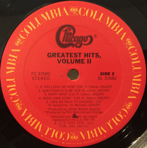 Chicago - Greatest Hits, Volume II - LP 4