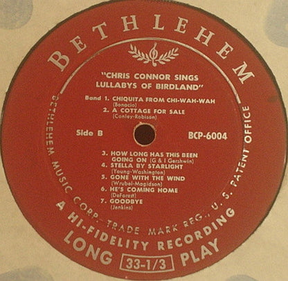 Chris Connor - Sings Lullabys Of Birdland - LP 4