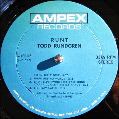 Todd Rundgren - Runt - Vinyl, LP, Album, Misprint 2