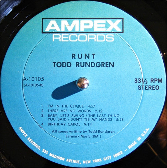 Todd Rundgren - Runt - Vinyl, LP, Album, Misprint 2