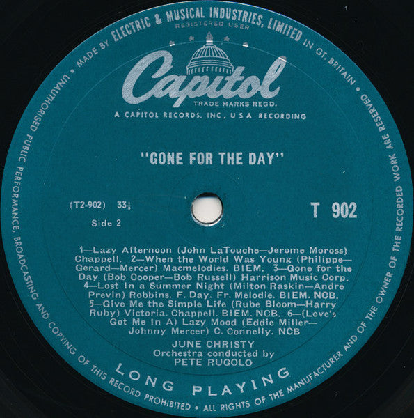 June Christy - Gone For The Day - LP 4