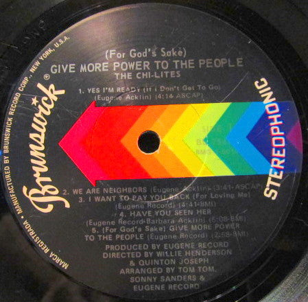 The Chi-Lites - (For God's Sake) Give More Power To The People - LP 3