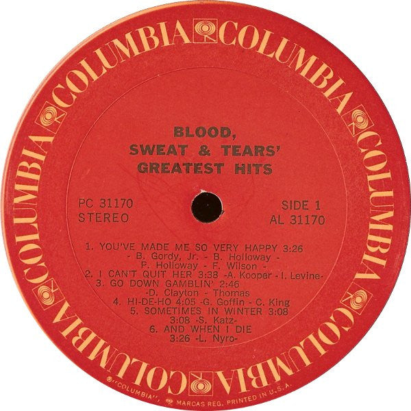 Blood, Sweat & Tears* - Blood, Sweat & Tears Greatest Hits - Vinyl, LP, Compilation, Reissue 3