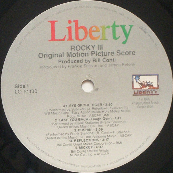 Bill Conti - Rocky III - Original Motion Picture Score - LP 3