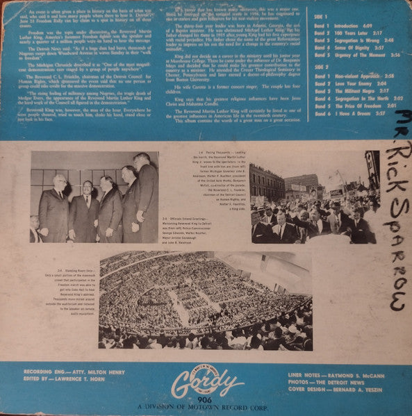 Rev. Martin Luther King - The Great March To Freedom - LP 4