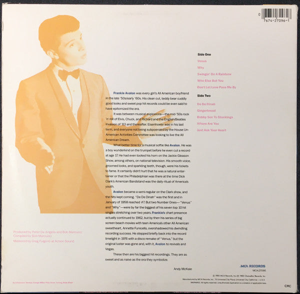 Frankie Avalon - Best Of Frankie Avalon - LP 2