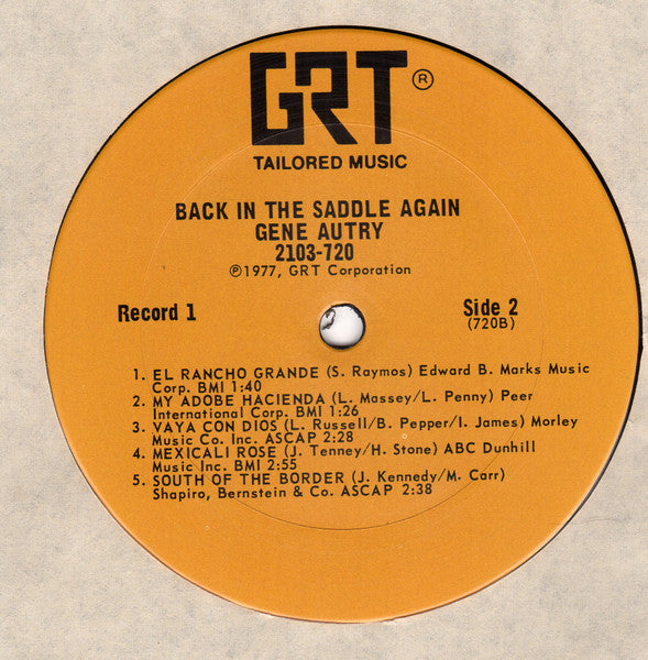 Gene Autry - Back In The Saddle Again (22 All-Time Favorites!) - LP 4
