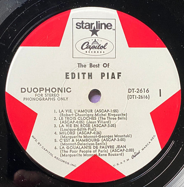 Edith Piaf - The Best of Edith Piaf - LP 3