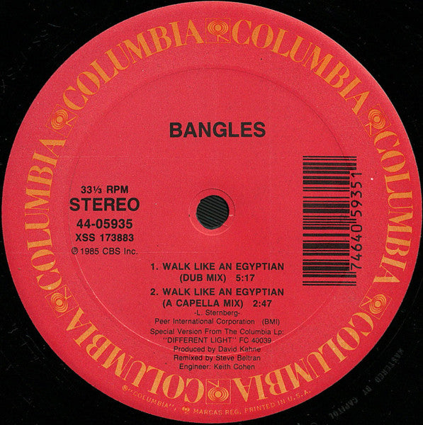 Bangles - Walk Like An Egyptian - 12" 4
