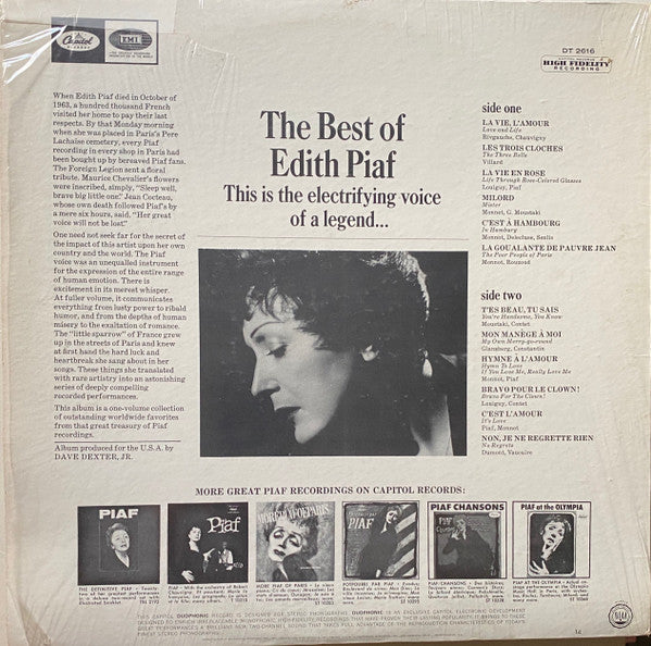 Edith Piaf - The Best of Edith Piaf - LP 2