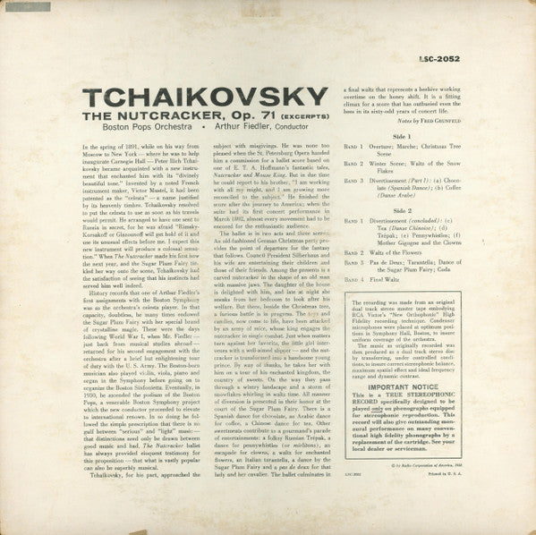 Tchaikovsky, Boston Pops Orchestra · Arthur Fiedler - The Nutcracker Excerpts - LP 2