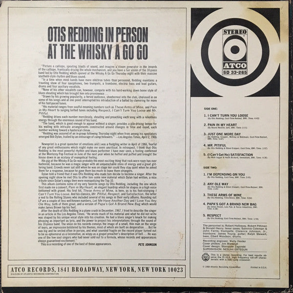 Otis Redding - In Person At The Whisky A Go Go - LP 2