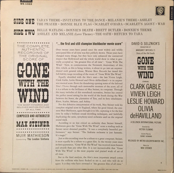 Max Steiner - Gone With The Wind - LP 2