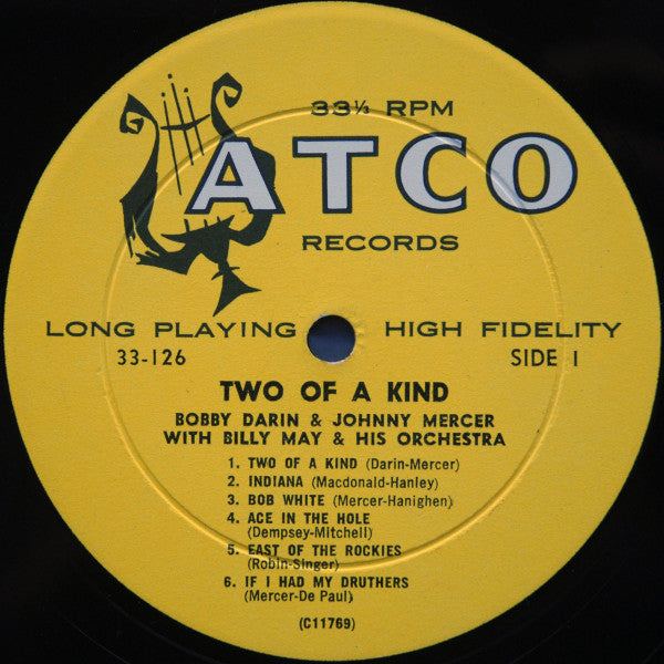 Bobby Darin & Johnny Mercer With Billy May And His Orchestra - Two Of A Kind - LP 3