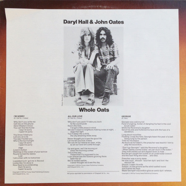 Daryl Hall & John Oates - Whole Oats - Vinyl, LP, Album, Stereo 5