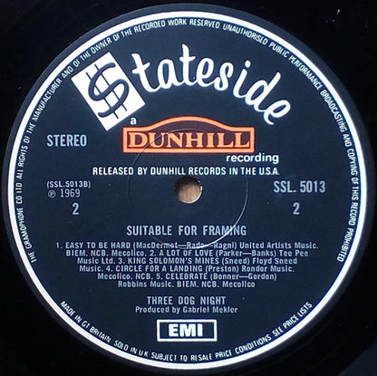 Three Dog Night - Suitable For Framing - LP 4