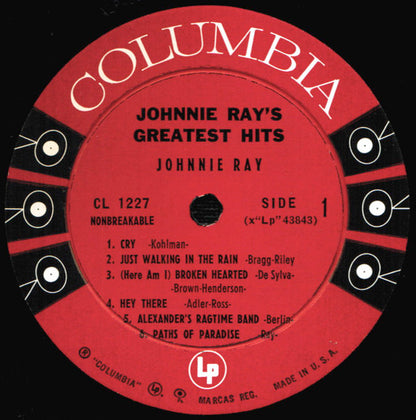 Johnnie Ray - Johnnie Ray's Greatest Hits - LP 3